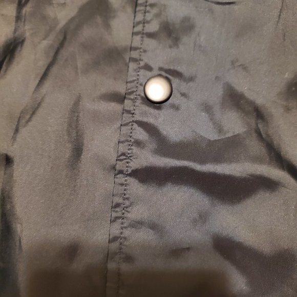 Champion Navy Blue Nylon Snap Button Cropped Jacket Size Medium - Picture 3 of 9